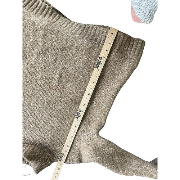 LL Bean Women's  Turtleneck Sweater Brown Size Large Wool Blend Speckled Warm - Picture 8 of 10